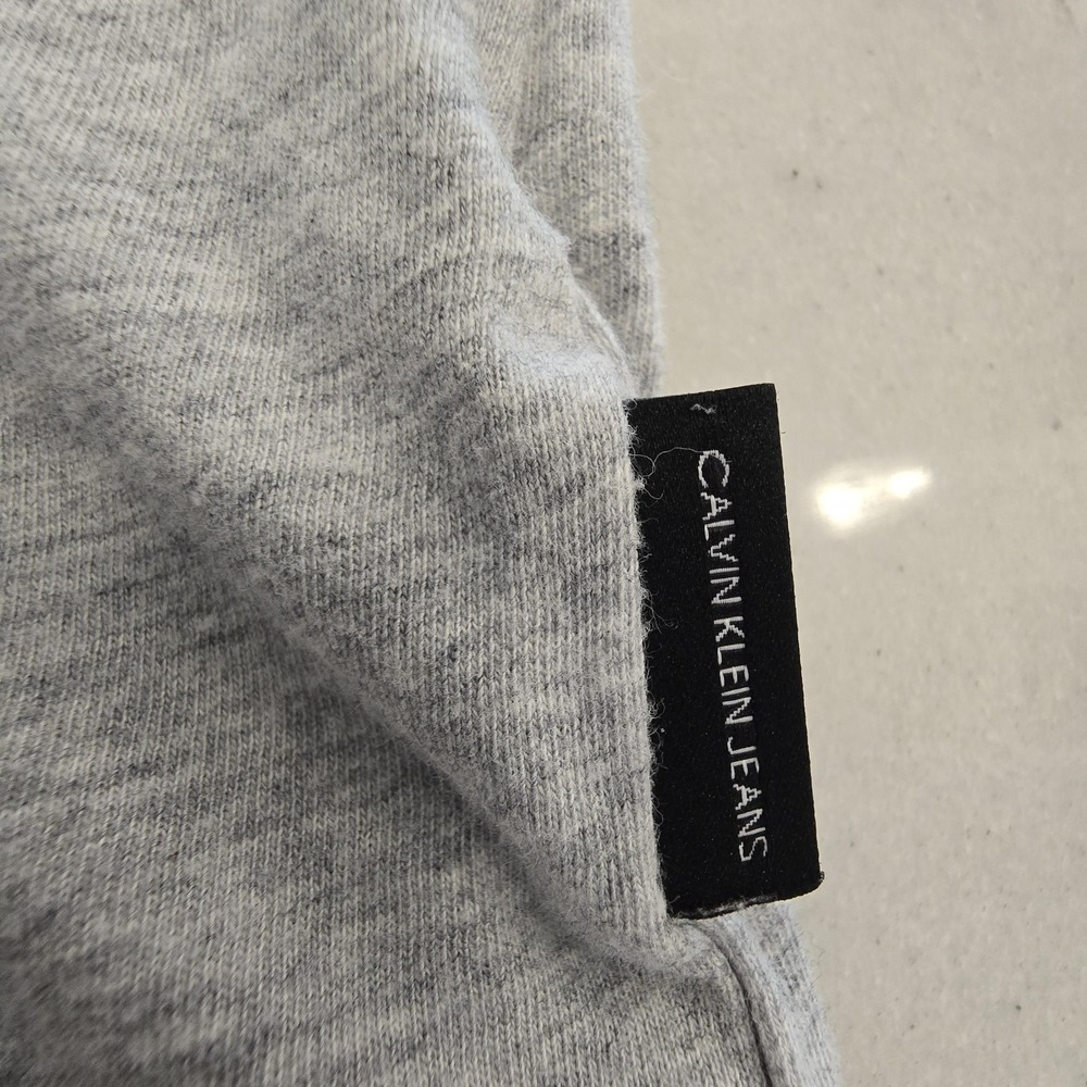 Calvin Klein Jeans Shirt Womens Large Gray CK Logo Short Sleeve Cotton Modal - Picture 3 of 9